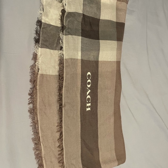 NWT Coach windowpane challis scarf 🧣 /wrap - Picture 6 of 11